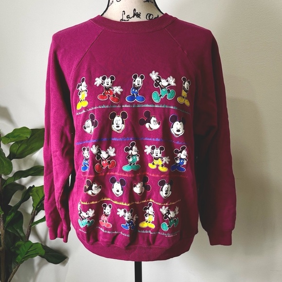Mickey Unlimited Tops - MICKEY UNLIMITED VTG JERRY LEIGH Purple Sweatshirt Disney SZ S/M Disney Mickey